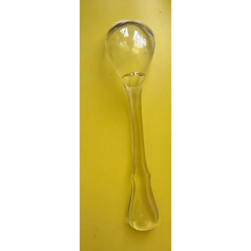 Clear Serving Spoon Unisex Excellent Glass Minimalist Teardrop Handle 2.0 oz